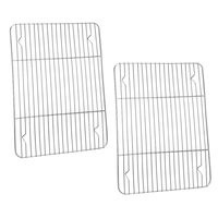 P&P CHEF Cooking Rack Pack of 2, Stainless Steel Cooking Cooling Baking Roasting Grilling Drying Rack, Rectangle 11.6'' x 9'' x0.6'', Oven & Dishwasher Safe