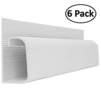 J Channel Cable Raceway Self Adhesive Desk Cord Organizer and Wire Manager - White - 48" (4 Feet) - 6 Pack