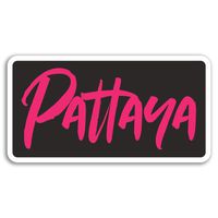 2 x 10cm Pink Pattaya Vinyl Stickers - Thailand Sticker Laptop Luggage #17793 (10cm Wide)