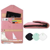 RFID Passport-Holder Wallet with Credit Blocking Card Shields Personal Information from Theft Travel Accessories for Men and Women comes with GPS Tracker Key-Finder (1pack, Pink)