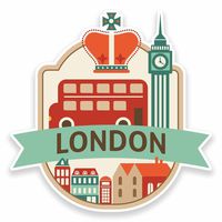 2 x 20cm/200mm London UK England Vinyl Sticker Decal Laptop Car Travel Luggage Label Tag #9492