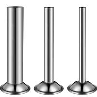 Mudder 3 Pieces Sausage Stuffer Tubes Stainless Steel Grinder Stuffer Tubes for Size 5 Meat Grinder Food Grinder, 3 Sizes