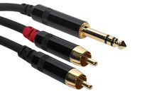 Elite Core SuperFlex Gold SFP-Y10RT Two RCA to TRS Y Patch Cable, 10-Feet