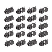 uxcell PCB Mount 2.5mm 3 Pin Socket Headphone Stereo Jack Audio Video Connector PJ208 Black 20Pcs