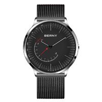 BERNY Hybrid Smart Watch Couple Watch for Men and Women, Pedometer Calories Monitor Fitness Tracker with SOS Function, Compatible with iPhone and Android (Black-3, Male)