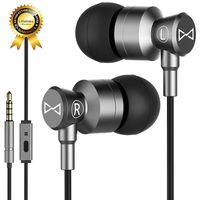 Marsno Earbuds, in Ear Earphones Headphones with Microphone,in-Line Remote - Wired Earbuds, Pure Sound,High Definition,Noise Isolating,Super Heavy BASS (Gray Upgraded)
