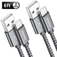 CLEEFUN USB Type C Charger Cable [6ft, 2-Pack] Fast Charging USB C Cable/Cord for Samsung Galaxy S10e S10 S9 S8 Plus S10+, Note 10 Note 9 Note 8, LG G7 G6 G5 V40 V35 V30 V20, Pixel 2 XL, Nylon Braided