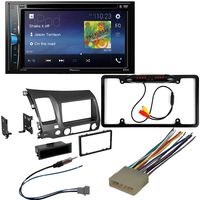 CACHÉ KIT326 Bundle W/Car Stereo with Bluetooth, Backup Camera for 2006 - 2011 Honda Civic Double DIN Multimedia DVD Touchscreen Receiver W/Complete Installation Kit (5 Item)