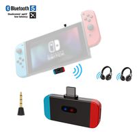 Friencity Bluetooth Audio Transmitter Adapter for Nintendo Switch, USB Type C Connector Aptx Low Latency, Support in-Game Voice& Dual Link, Compatible with Airpod, Bose, PS4, Sony Headphone, Plug&Play