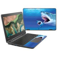 MightySkins Skin Compatible with Lenovo 300e Chromebook 11.6" (2018) - Great Whites | Protective, Durable, and Unique Vinyl Decal wrap Cover | Easy to Apply, Remove | Made in The USA