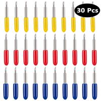 FICBOX 30 PCS Cutting Blades for Explore Air/Air 2 Maker Expression 10pcs 30° + 10pcs 45°Standard + 10pcs 60° Deep Cut Vinyl Fabric Cutting Replacement Blades