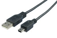 10 Feet USB 2.0 A Male to Mini B (5Pin) Cable - Black