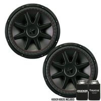 KICKER CVR15 CompVR 15-Inch (380mm) Subwoofer, 4-Ohm DVC Bundle