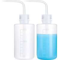Mkono 2 Pack Plant Flower Succulent Watering Bottle Plastic Bend Mouth Watering Cans Safety Wash Bottle Squeeze Bottle, 250ML