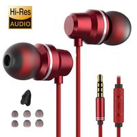 Earbuds Ear Buds in Ear Headphones Wired Earphones with Microphone Mic Stereo and Waterproof Wired Earphone Compatible with iPhone Mp3 Players Tablet Laptop 3.5mm[2020 New Model]