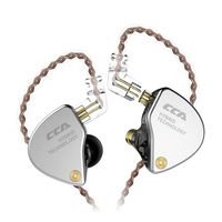 CCA CA4 Dynamic Hybrid Dual Driver in-Ear Earphones Detachable Detachable Tangle-Free Cable Musicians in-Ear Earbuds Headphones for iPhone, iPad, Android (Without Mic, Black)