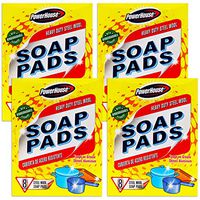 Powerhouse Steel Wool Soap Pads ~ 32 Ct Heavy Duty Scrubbers for Kitchen