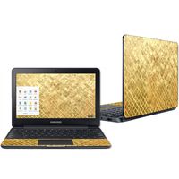 Mightyskins Skin Compatible with Samsung Chromebook 3 11.6" - Gold Tiles | Protective, Durable, and Unique Vinyl Decal Wrap Cover | Easy to Apply, Remove, and Change Styles | Made in The USA