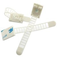 RuiLing 50-Pack Adjustable Self-Adhesive Cable Clips Wire Organizer 91mm White Cable Clamps Fixed Fasten Cable Ties Optional Screw Mount Electric Wiring Accessories