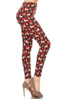 S666-OS Reindeers and Plaids Printed Fashion Leggings, One Size