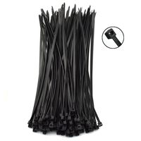 DZS Elec 200pcs Black Cable Ties 4x200MM Self-locking Plastic Nylon Wire Zip Tie Multi-Functional Indoor/Outdoor Anti-UV Home Office Supplies Loop Ties For Wires 8 Inches