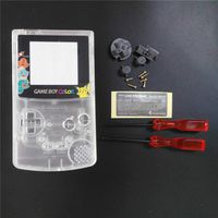 Replacement Full Housing Shell Case Cover with Buttons Screws for Nintendo Gameboy Color GBC- Clear White