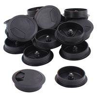 uxcell a16041900ux1072 Computer Desk Table Grommet Cable Hole Cover Outlet Holder 60mm 20pcs Black Pack of 20