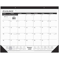 At-A-Glance 2020 Desk Calendar, Desk Pad, 21-3/4" x 17", Standard, Black/White (SK24B00)