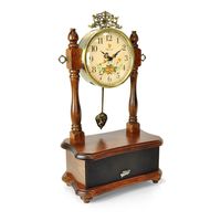 Pyle 2-in-1 Vintage Style Clock, Retro Bluetooth Speaker, Tabletop Clock, Handcrafted Birchwood, Quartz Clock, USB Charging, Full Bass Sound System, Built-in Speakers, 25 Watt, Brown (PVNTLCL51BT)