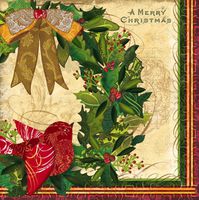 Boughs of Holly Luncheon Napkin