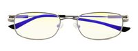 Computer Glasses Men Bendable Titanium Reading Eyeglasses Blue Light Filter(Silver) +1.75