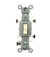 Leviton CSB3-15T 15 Amp, 120/277 Volt, Toggle 3-Way AC Quiet Switch, Commercial Grade, Grounding, Light Almond