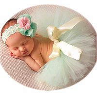 Newborn Girl Photography Outfits - Baby Photo Props Tutu Skirt and Headband Set