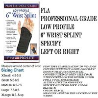 Florida Orthopedics Prolite Low Profile Wrist Splint, Black, Left X-Large
