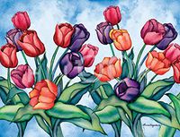 Hi-Look Microfiber Cleaning Cloth, Flower design - Tulips