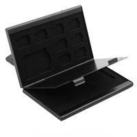 uxcell Aluminum Alloy 12 Slots TF SD SIM Memory Card Storage Case Box Bag Protector Holder Black