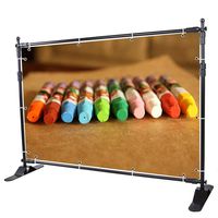 WinSpin 8' Step and Repeat Display Backdrop Banner Stand Adjustable Telescopic Trade Show Wall Exhibitor