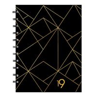 Blueline MiracleBind  Gold Collection Monthly Planner, Twin-wire binding with 2-piece cover,  Black and Gold, 11 X 9.062 inches (CF33003.02-19)