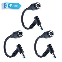 [3 Pack] LvPowA+ Tip Adapter Connector Converter 7.4x5.0mm to 4.5x3.0mm for HP Stream Spectre Pavilion Envy Elitebook Split Chromebook; DC Dongle for HP Laptop Charger Replacement Power Supply