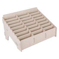 ASHATA 24 Grids Wooden Storage Box for Mobile Phone, Mobile Phone Management Racks Desk Tidy for Watches, Wallets, Coins, Keys Accessories Organizer Storage Container