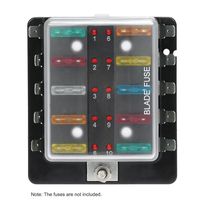 KKmoon DC12V 10 Way Blade Fuse Box Holder with LED Warning Light Kit for Car Boat Marine Trike