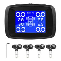 Tyre Pressure Monitoring System Car TPMS Cigarette Lighter LCD Monitor With 4 Internal Sensors