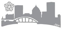 hBARSCI Rochester City Skyline Vinyl Decal - 5 Inches - for Cars, Trucks, Windows, Laptops, Tablets, Outdoor-Grade 2.5mil Thick Vinyl - Gray