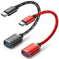 EZColoris USB C OTG Cable for Android - 2 Pack 0.5FT Type C to USB A 3.0 OTG Adapter Cord Compatible with MacBook, Dell XPS, Samsung Galaxy Note 9 8, S10 S9 S8 S8+, Nexus 6P, LG V20 More Type C Device