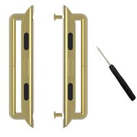 Linwood Metal Alloy Band Clasps/Lugs for Apple Watch, Stainless Steel Adapter Iwatch Band Adapter Strap Connector with Screwdriver for Apple Watch Series 1 Series 2 Series 3 (42mm, Gold)