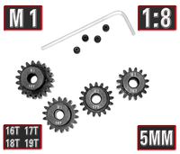 MakerDoIt Mod 1 Pinion Gear 5mm Set Hardened 16T 17T 18T 19T, 4pcs Mod1 M1 Pitch Gears RC Upgrade Part with Screwdriver