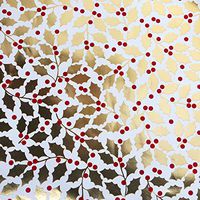 Jillson & Roberts Bulk Gift Wrap, Elegant Holly, 1/4 Ream 208' x 30"