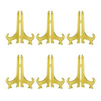 Artliving 8 inch Gold Plastic Easels or Stand/Plate Holders to Display Pictures or Other Items at Weddings, Home Decoration, Birthdays, Tables (6 Pack)