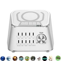 DONGBALA White Noise Sleep Sound Machine, with Wireless Charging Bluetooth Audio Function Can Mix 10 Kinds of Natural Soothing Sounds for Home Office Spa Yoga Sleep Helper