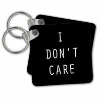 3dRose I Don't Care Key Chains, Set of 2 (kc_186984_1)